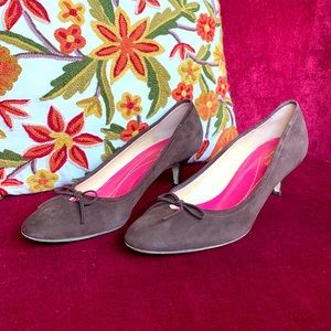 Kate Spade Suede Chocolate Brown Bowtie Heels